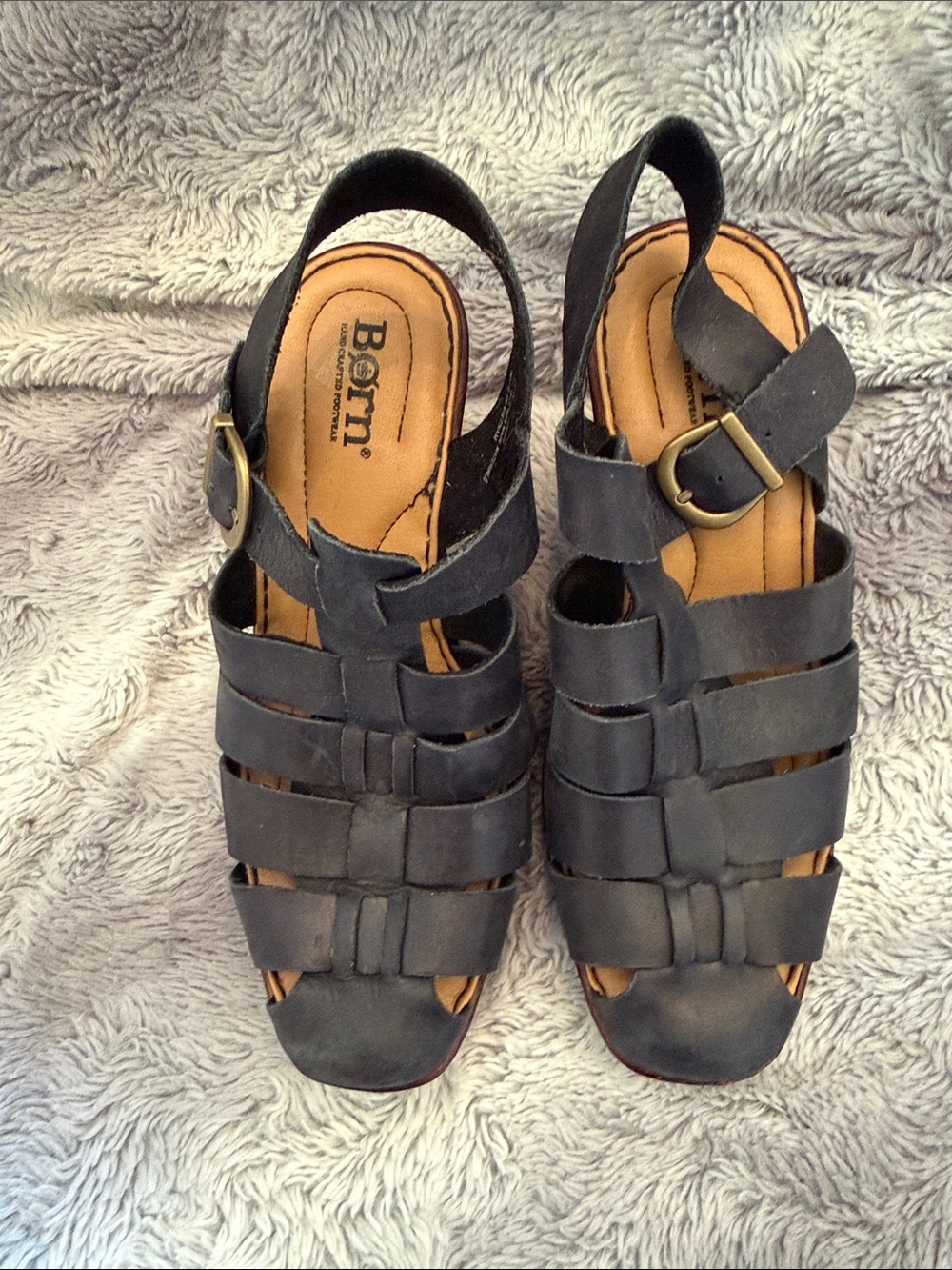 Born Black leather sandal - could also be a dark navy
